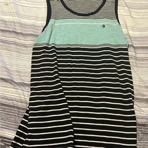 Hollister Black and Mint Striped Tank Top
